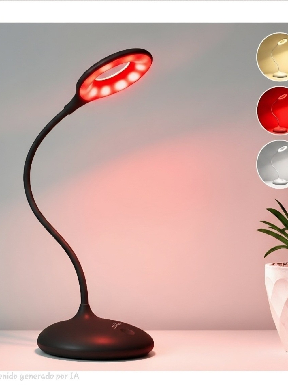 Amazon Black LED Gooseneck Desk Lamp with Red Light